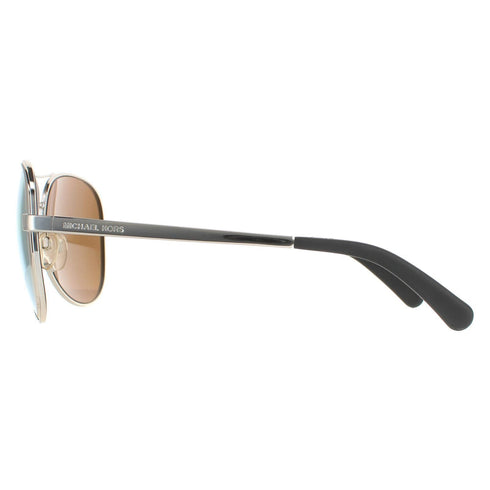 Michael Kors Aviator Shiny Silver Liquid Rose Gold Chelsea Sunglasses 5004-11535A